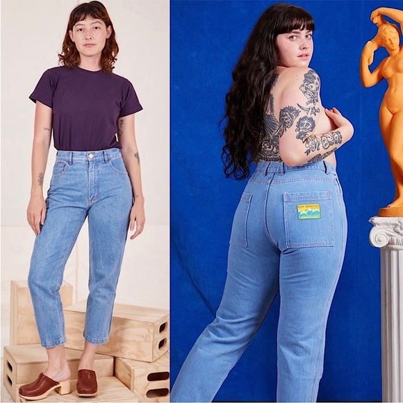 BIG BUD PRESS New Frontier Back Patch High Rise Rigid Denim Straight Jeans 28 - Picture 1 of 7